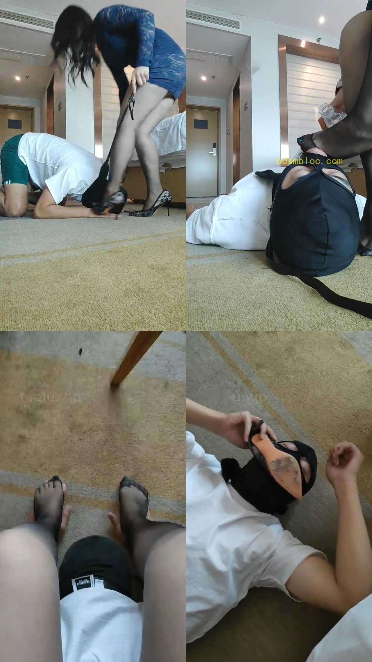 【广州丝主】黑丝原味脚捂脸/踩狗头/闻高跟