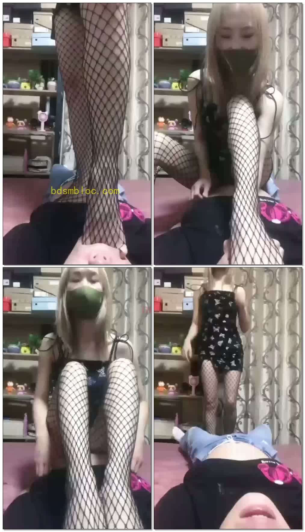 【VIVIAN婷】网袜虐前男友踩踏踢裆