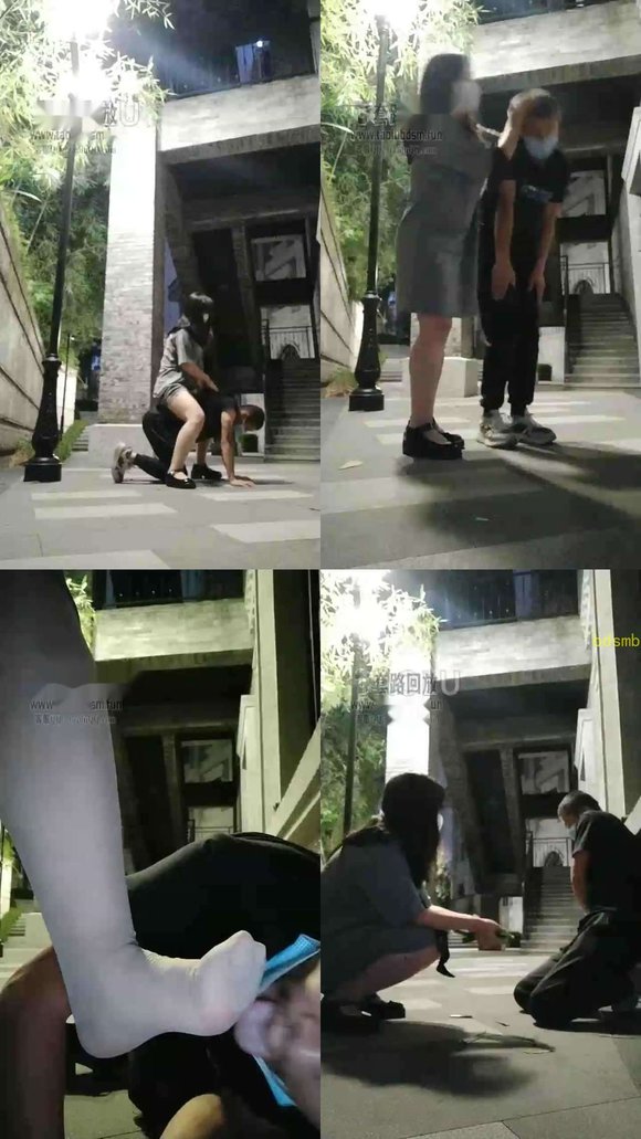 【YJ月玖儿】户外调教舔脚，遛狗