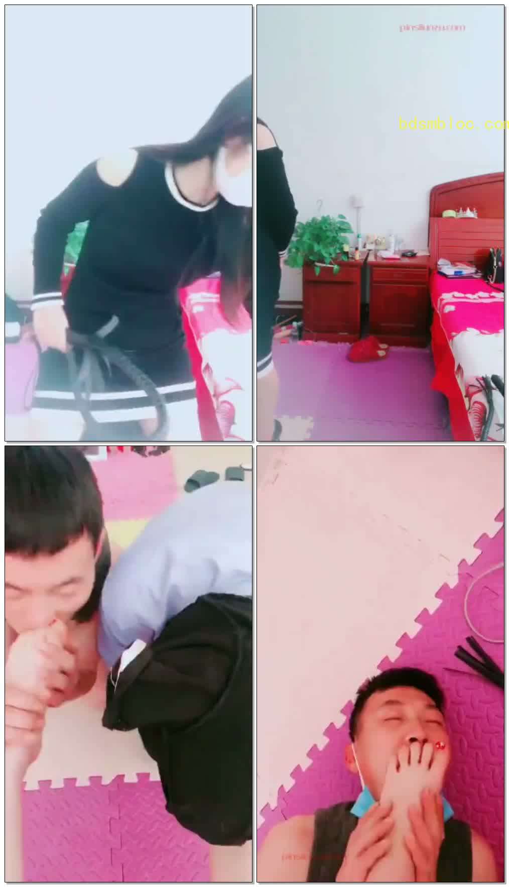 【聊城魅影】收拾俩货，各种羞辱，舔鞋舔脚