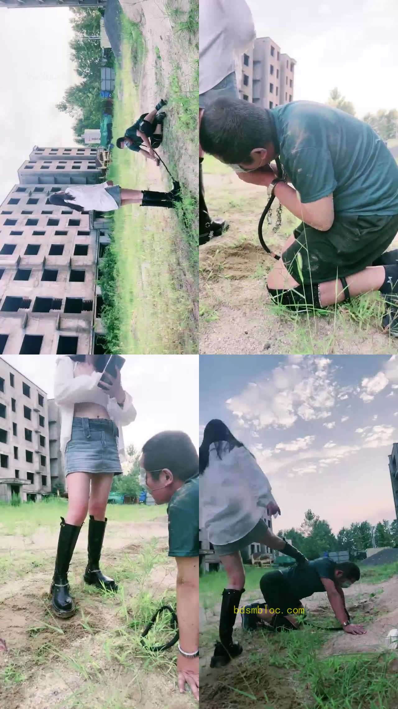 【宸宸】户外调教 飞踹 强迫吃土