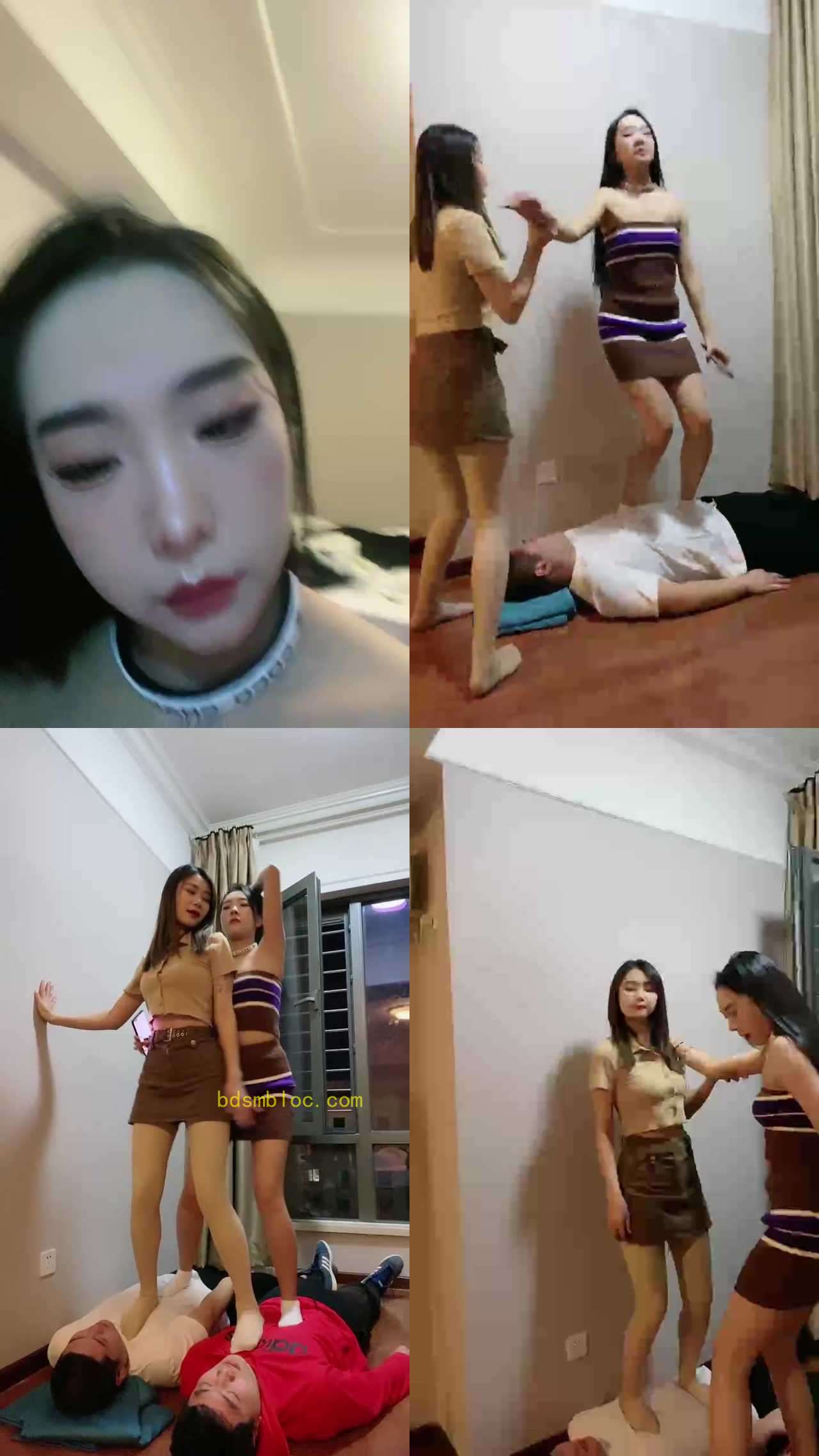 【麋鹿银儿】多素人女王全体重踩踏