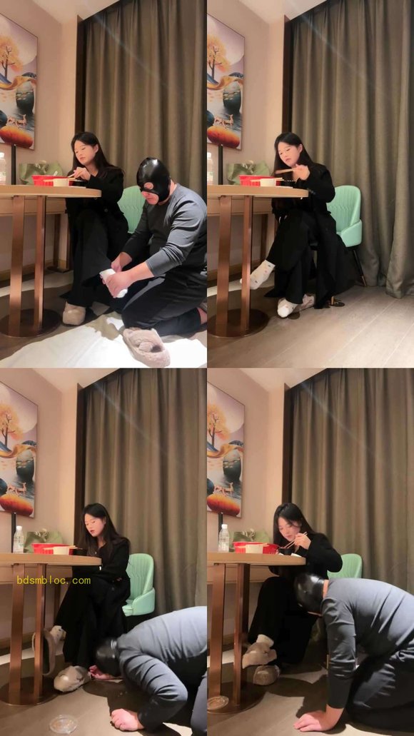 【子熙大人】白棉袜羞辱-下跪伺候小主用餐