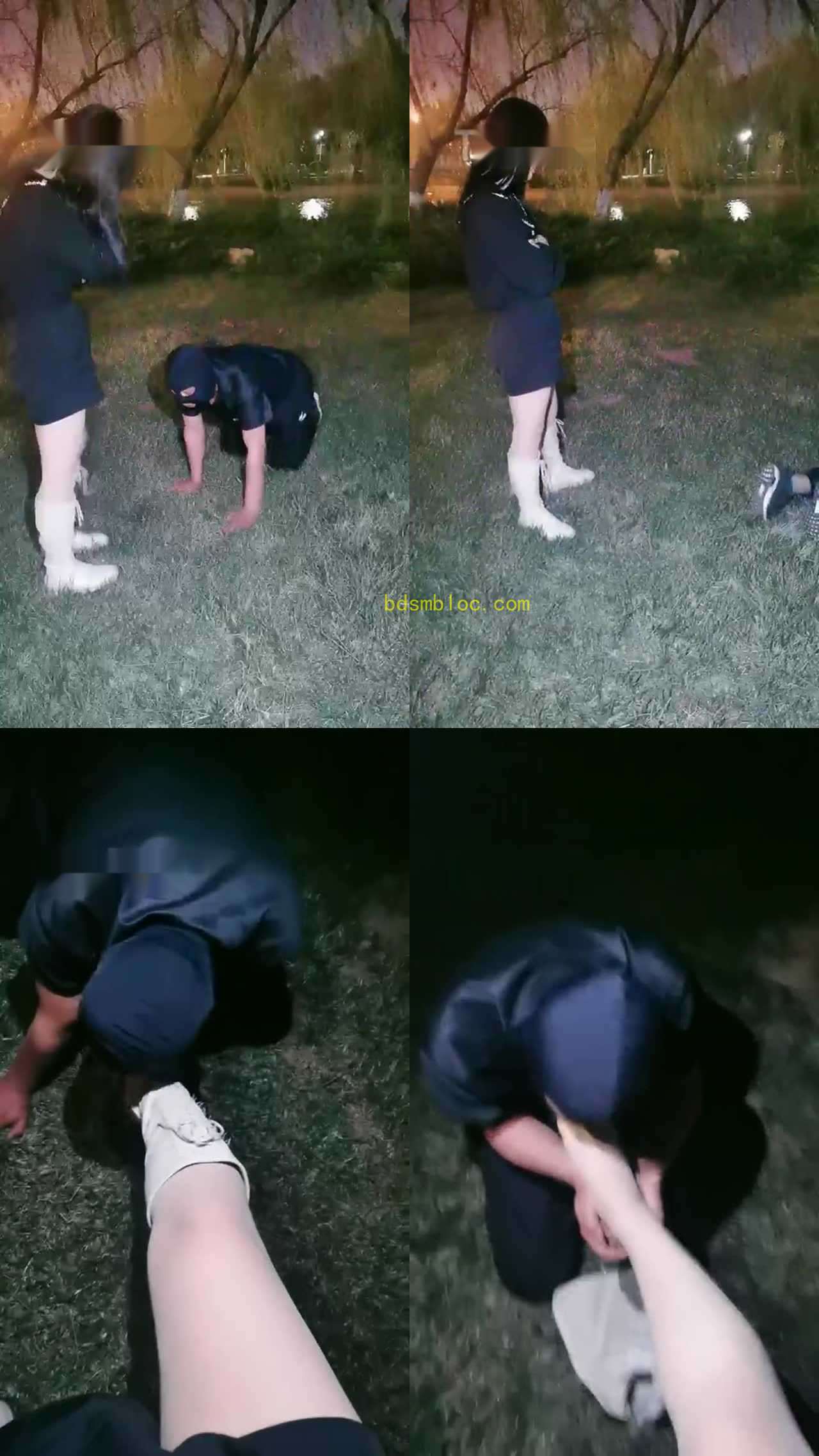 【语晴】户外长靴肉丝遛狗调