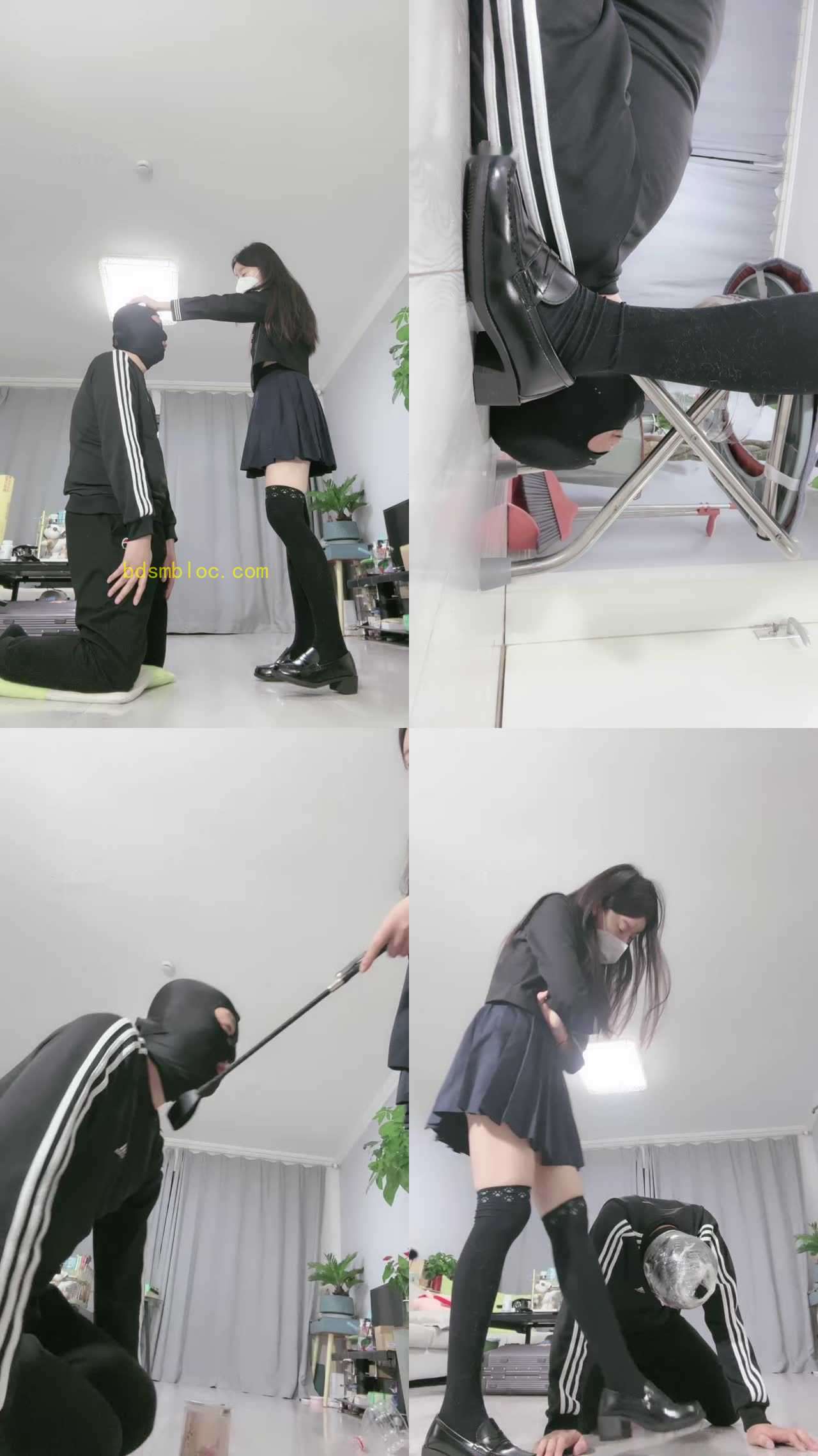 【月影儿】臭黑袜踩脸/磕头求饶/耳光/保鲜膜裹头