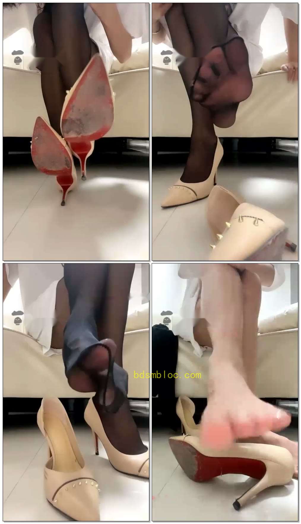 【桃子大大】第一视角黑丝高跟裸足