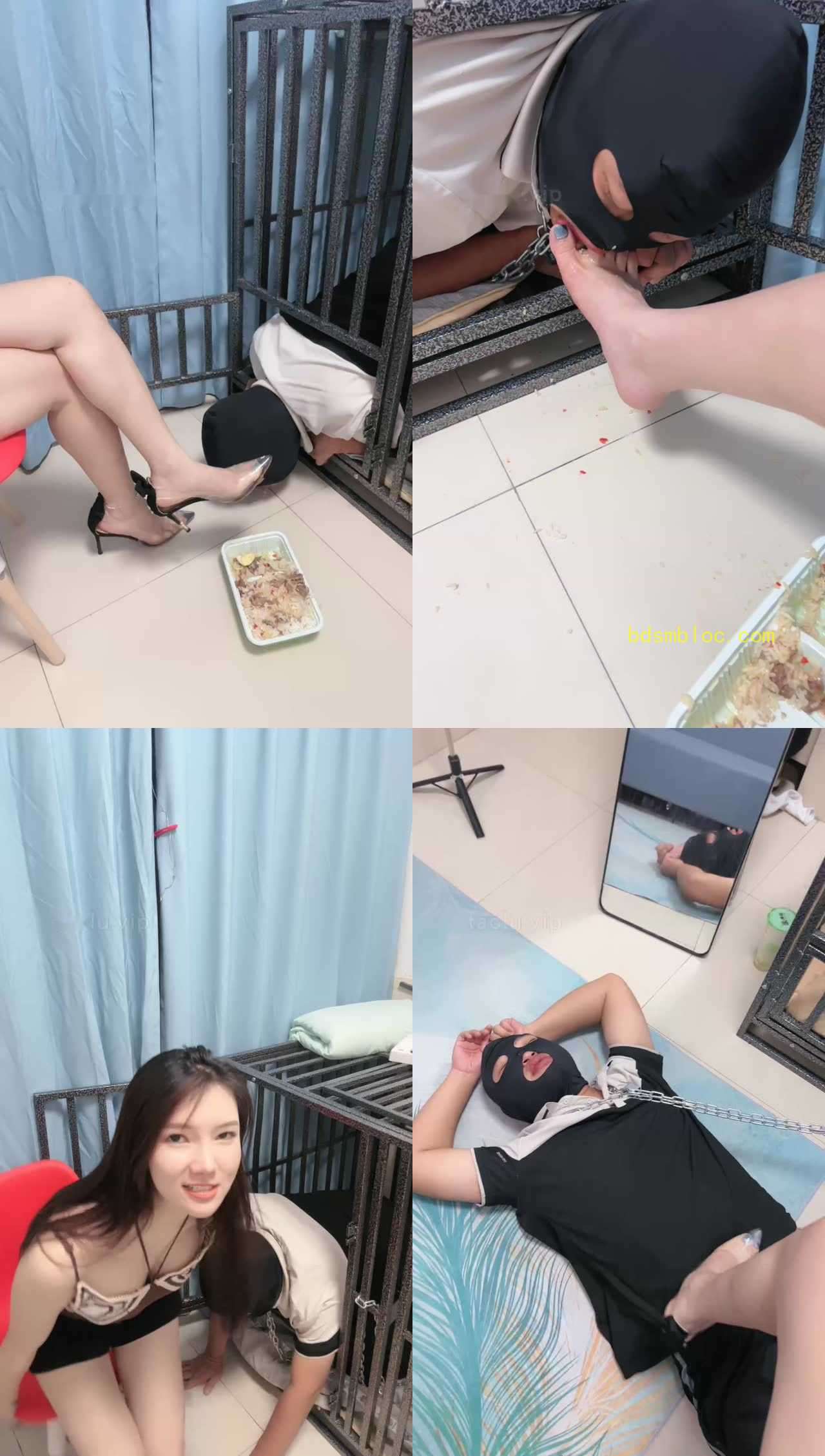 【木子大大】囚禁狗笼脚踩喂食