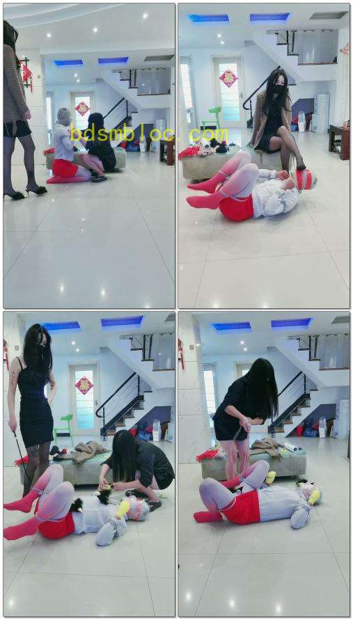 【媚娘工作室】收拾爱穿女装的伪娘奴训练狗奴叨鞋犬型室息多层室息抽打