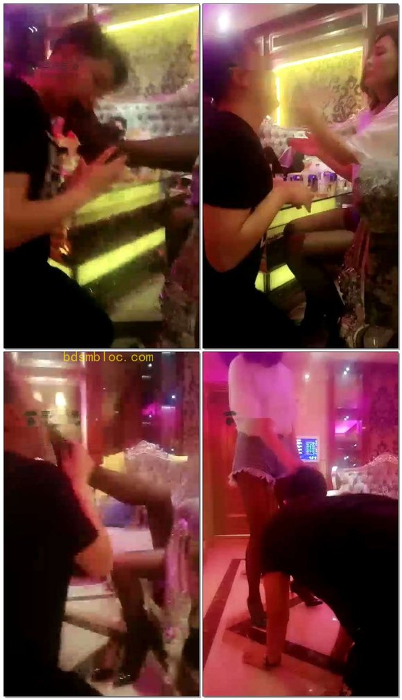 【京韵S】KTV玩男宠，抱着黑丝脚就是啃