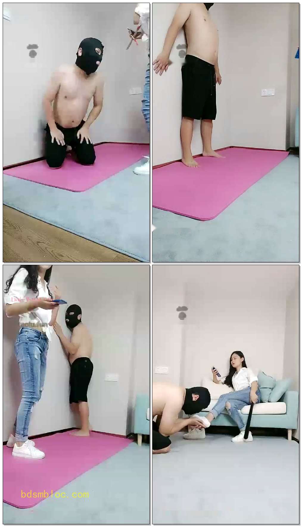 【小小小魔女S】跪舔小白鞋鞭打踢裆