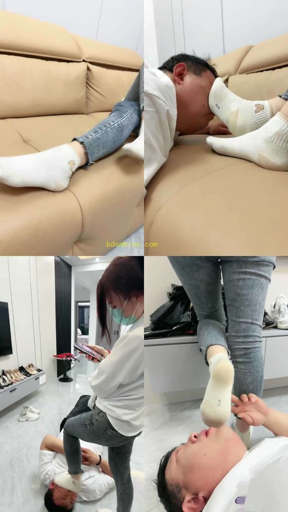 【奕大】白袜羞辱踩着，遛狗，玩弄狗除臭