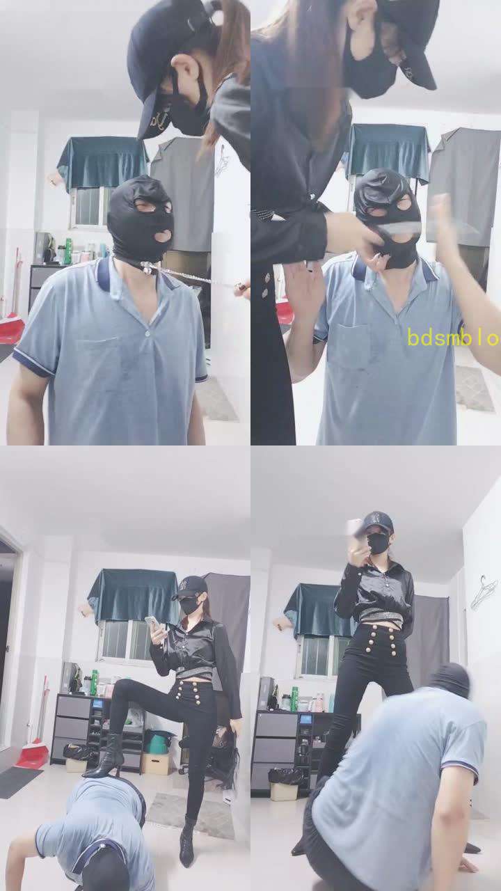 【美娜格格】性感女神暴打老狗-骑马踩踏鞭打/转胯踩狗爪/踢踹