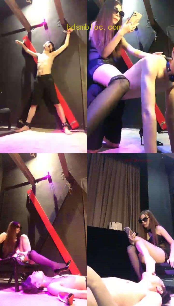 【黑甜女蒂】十字架禁锢贱狗把他的乳头变成我的玩具