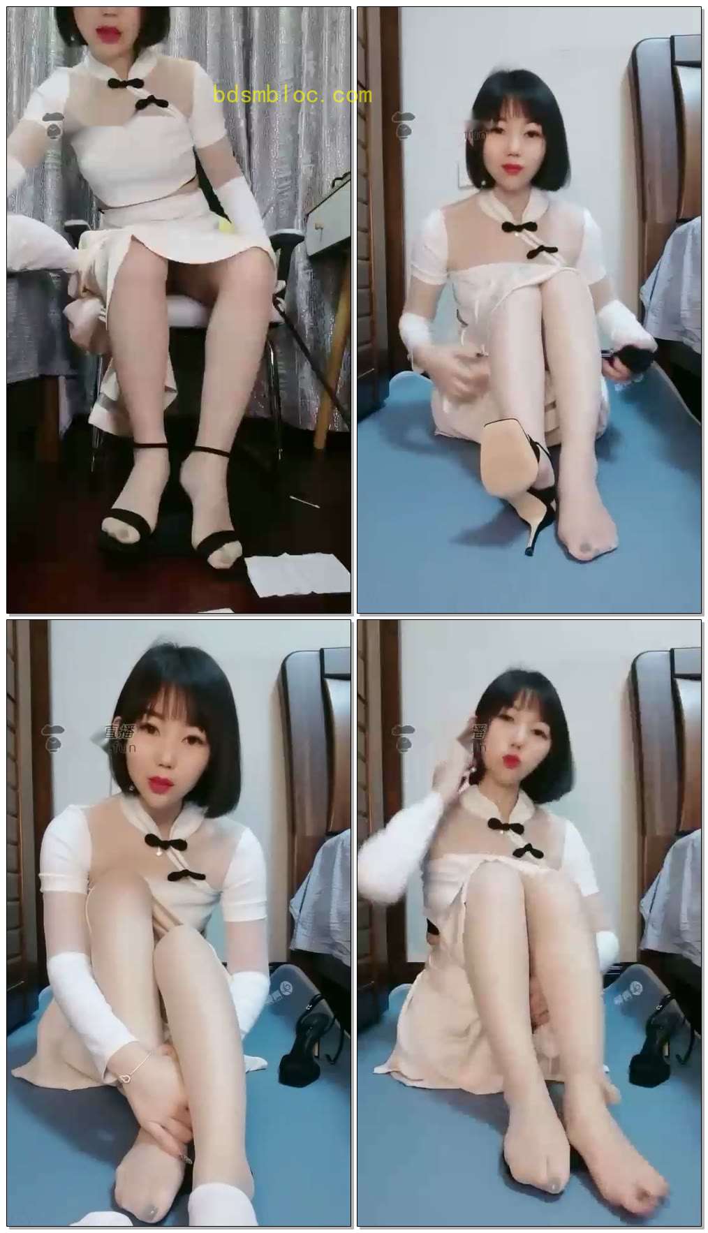 【黛颜S】炸三波，高跟肉丝裸足