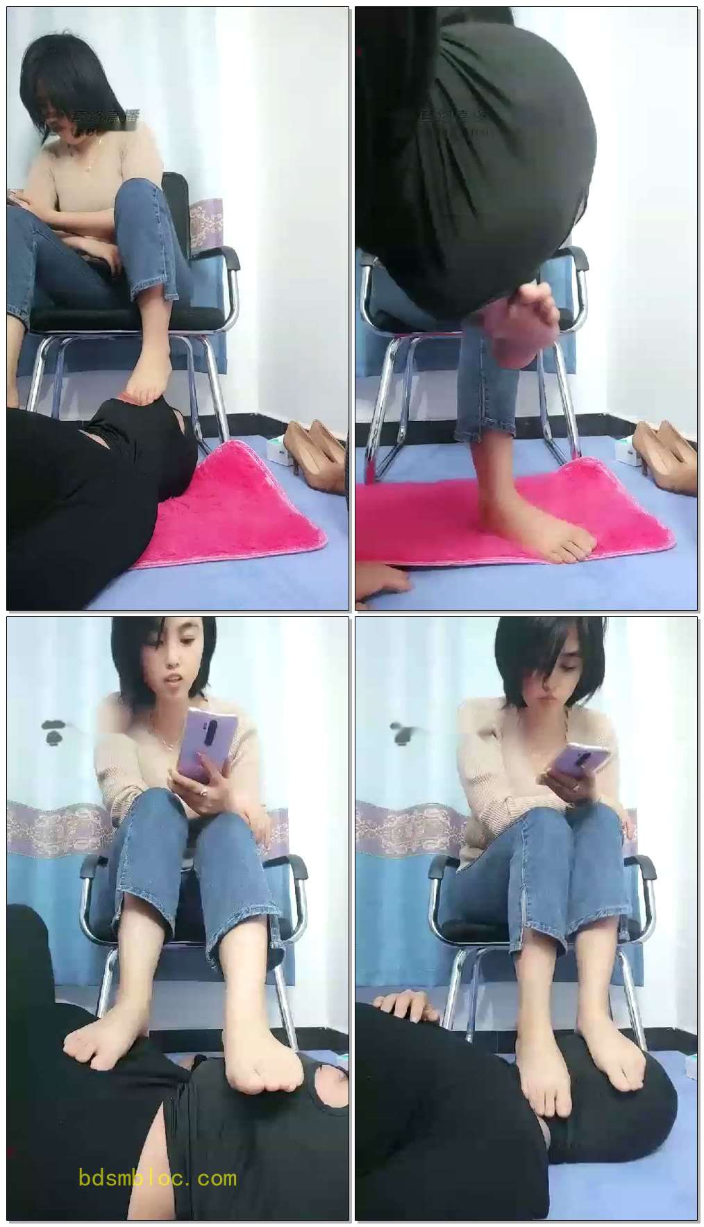 【玲珑小主】调私奴，将深喉进行到底，含脚后跟滋