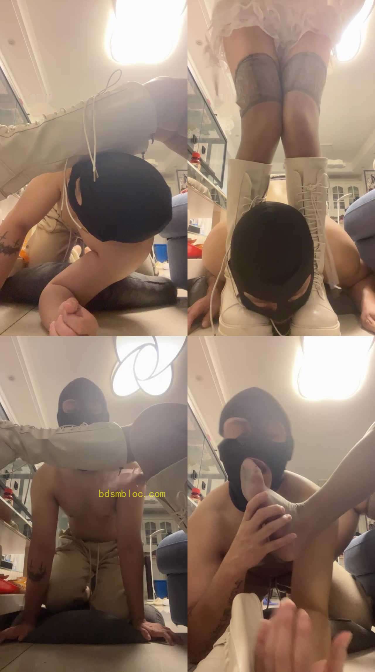 【桃子】近距离舔脏长靴/胯下羞辱