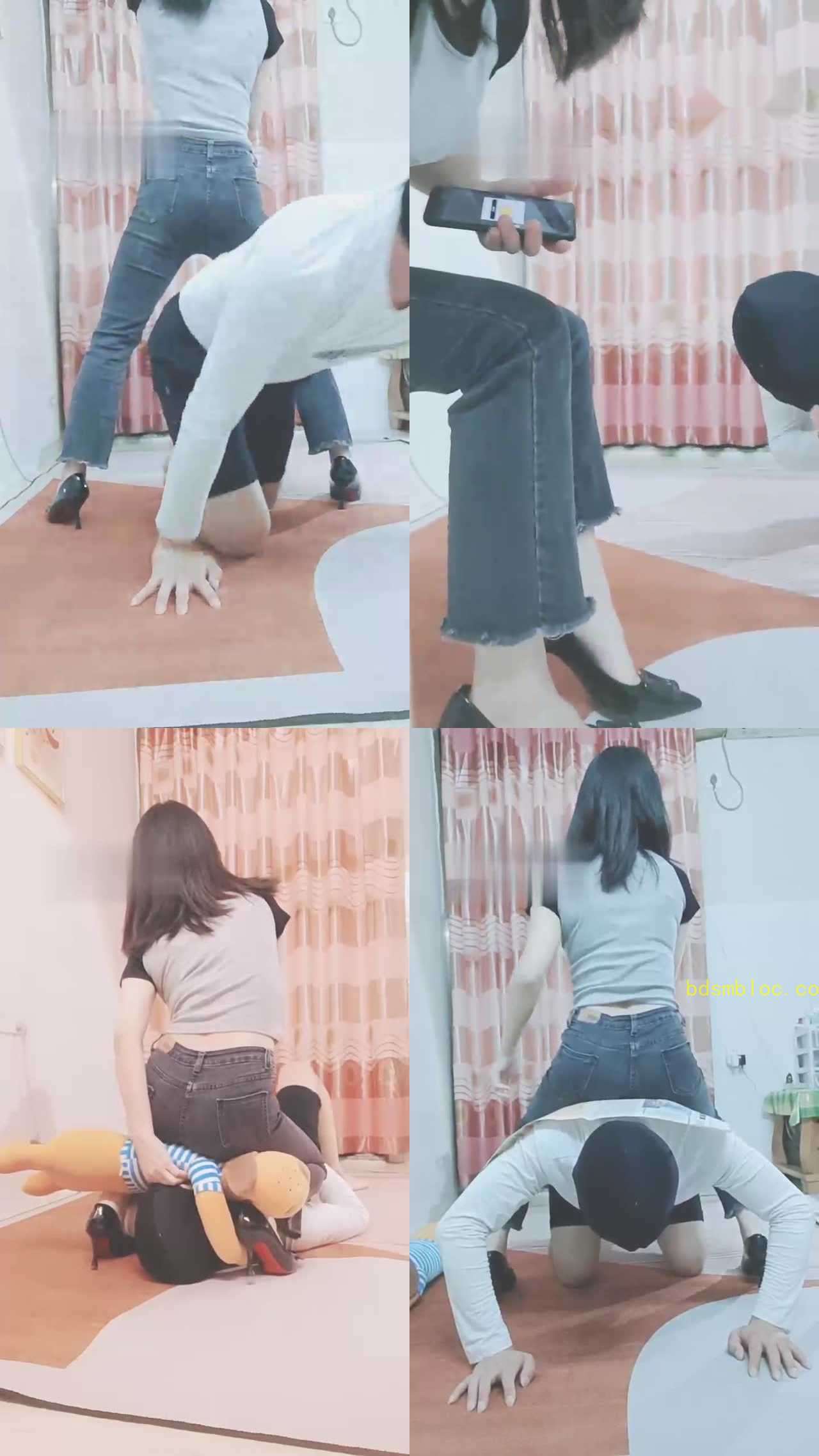 【灵竹】牛仔裤女S-骑马转胯舔鞋