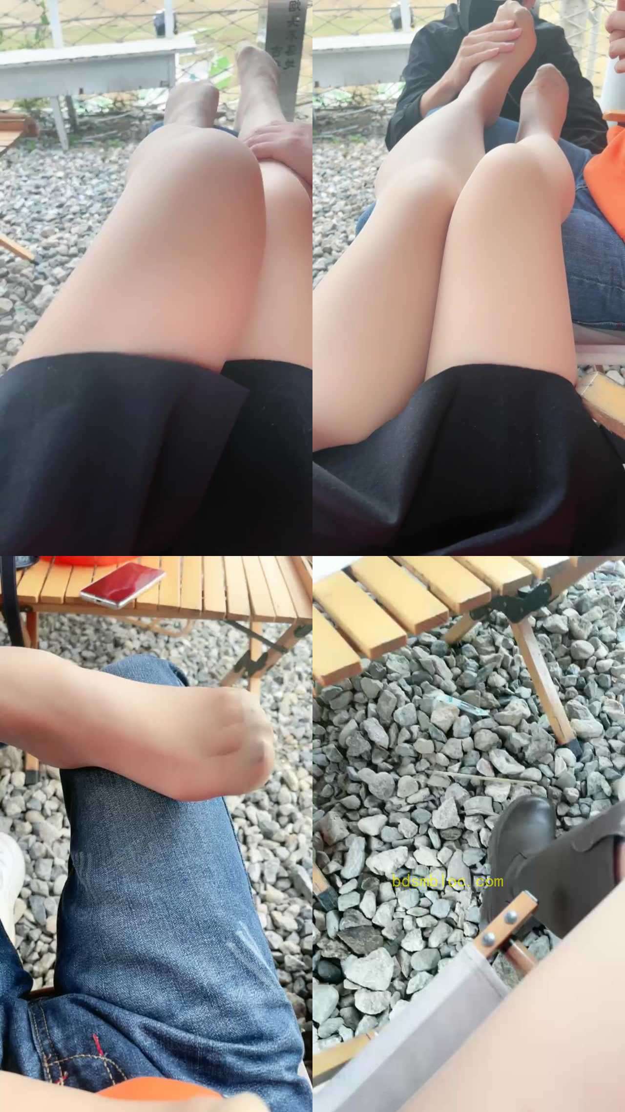 【漫音】户外肉丝脚诱惑抖M