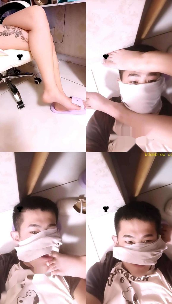 【小苹果】裸足桌底蹂躏家奴