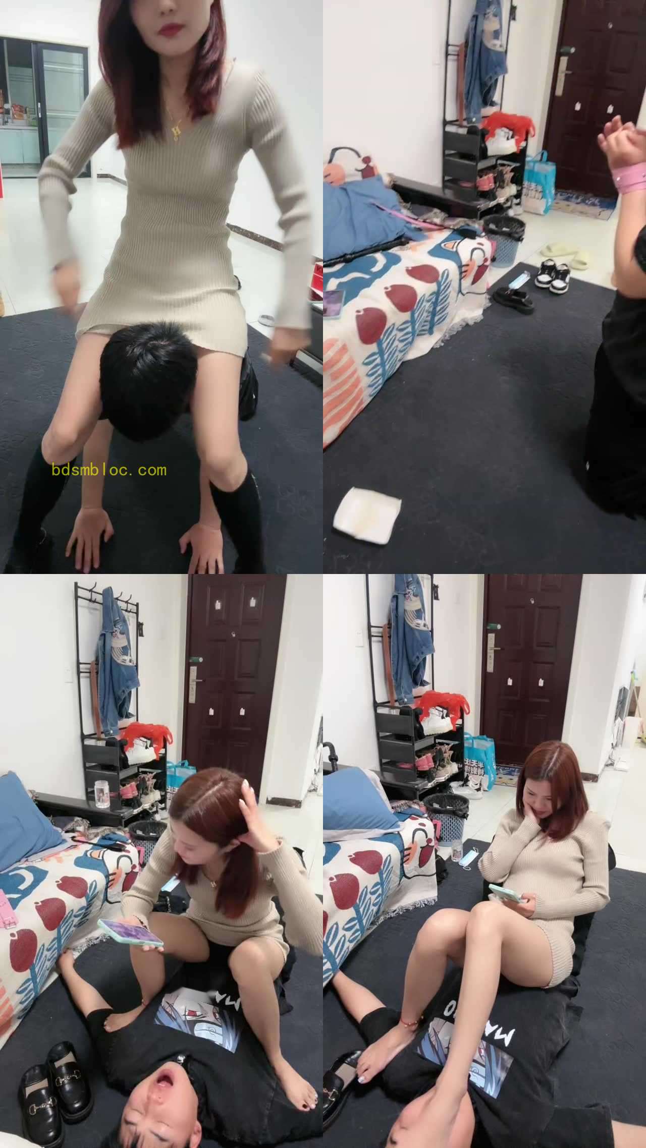 【安主子】骑狗脖/品尝圣水/揪耳朵/踩踏/伺候沐足/舔脏鞋底