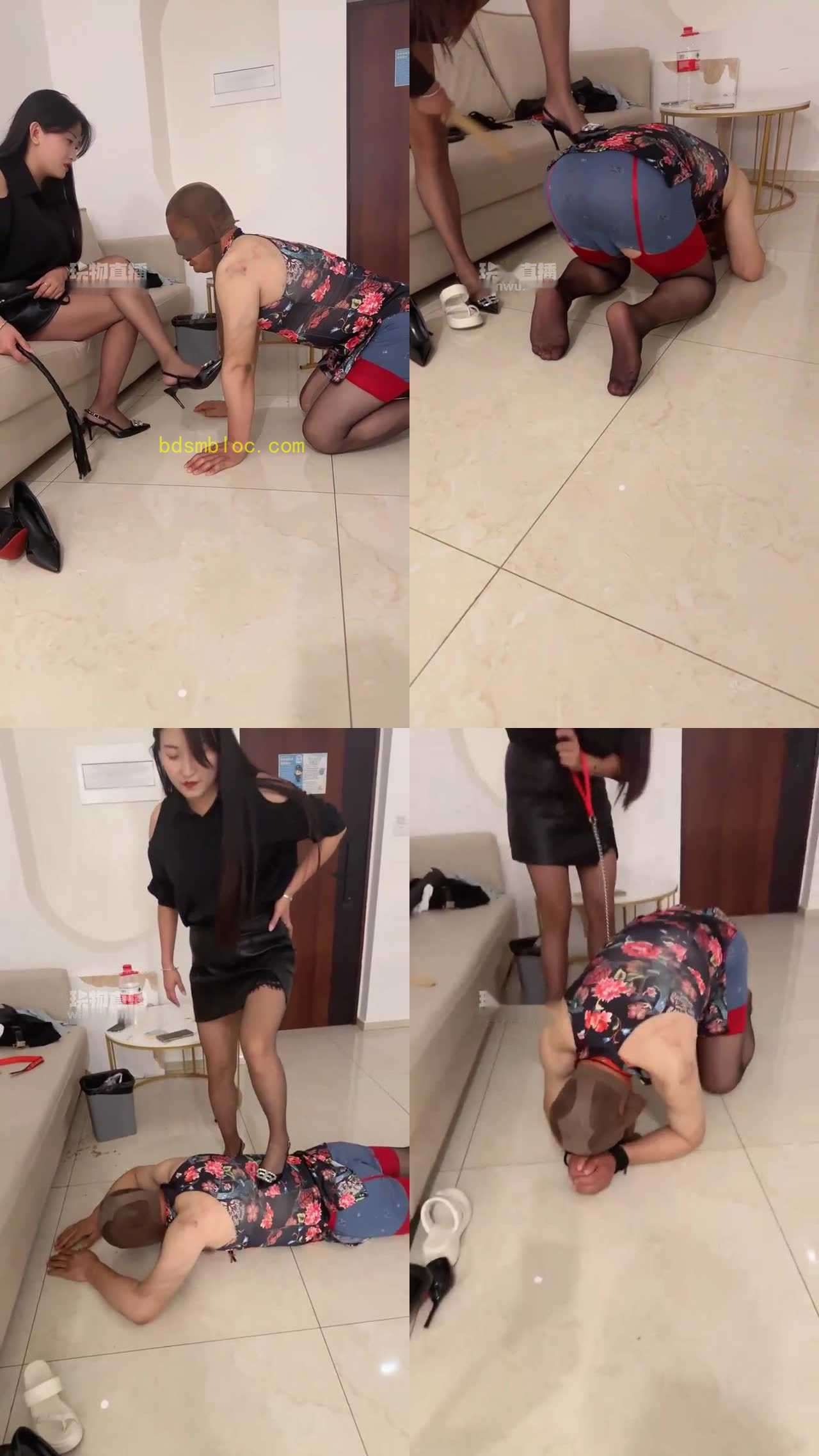 【冷语S】调教CD贱畜，耳光，鞋子抽脸