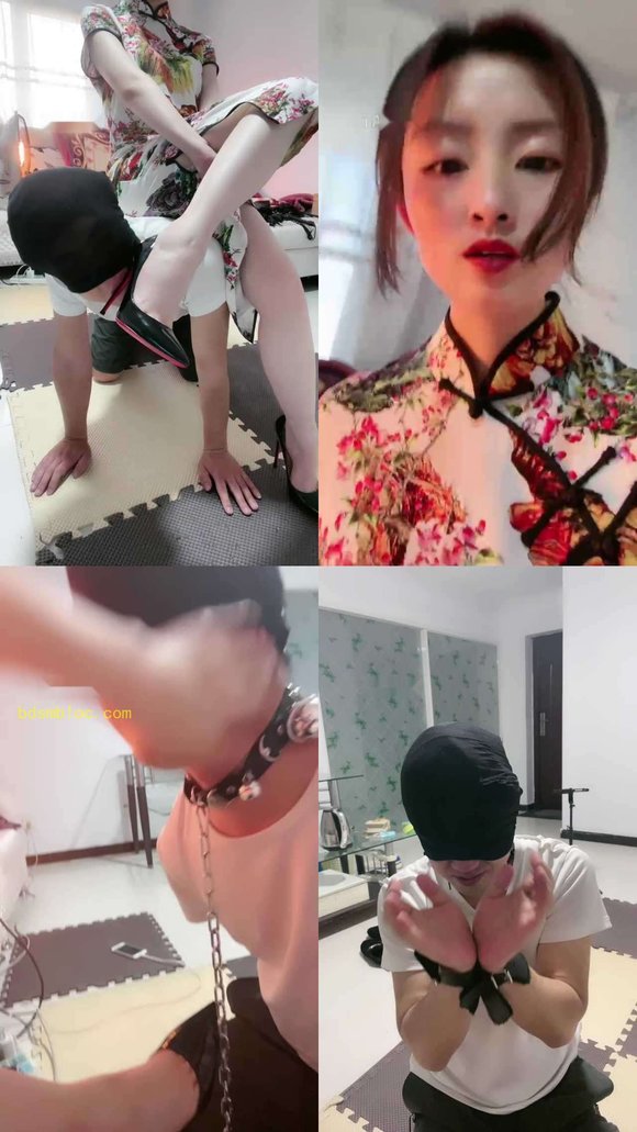 【鸾月小主】旗袍装训奴/高跟深喉/电 击