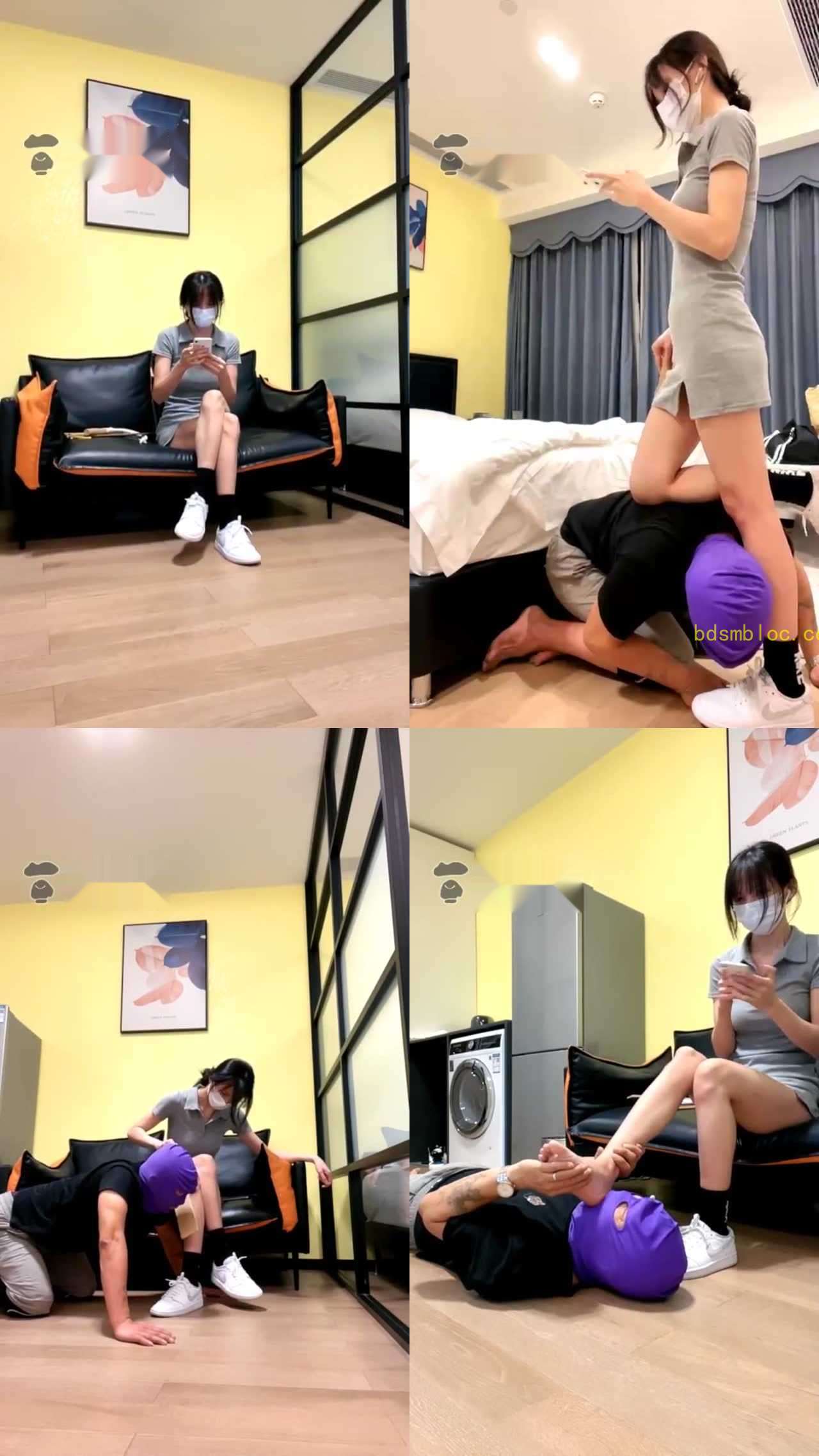 【暴力美学】健身后原味棉袜脚 脏鞋羞辱