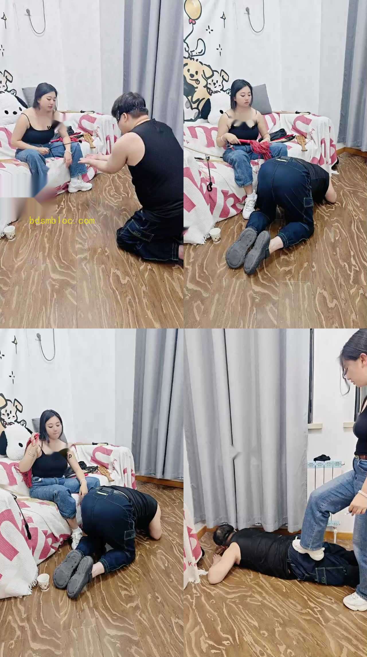【清纯女大联盟】重度鞭打/运动鞋踩物化脚垫