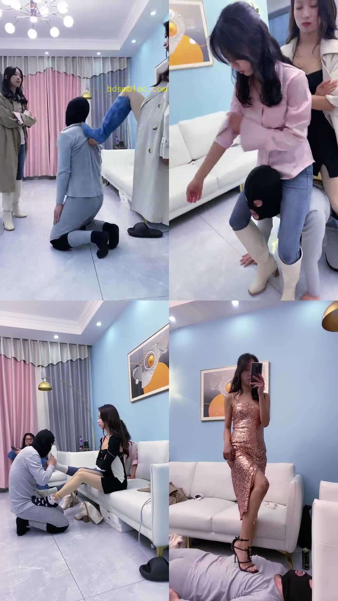 【麋鹿银儿】双胞胎女王 久违的扇耳光