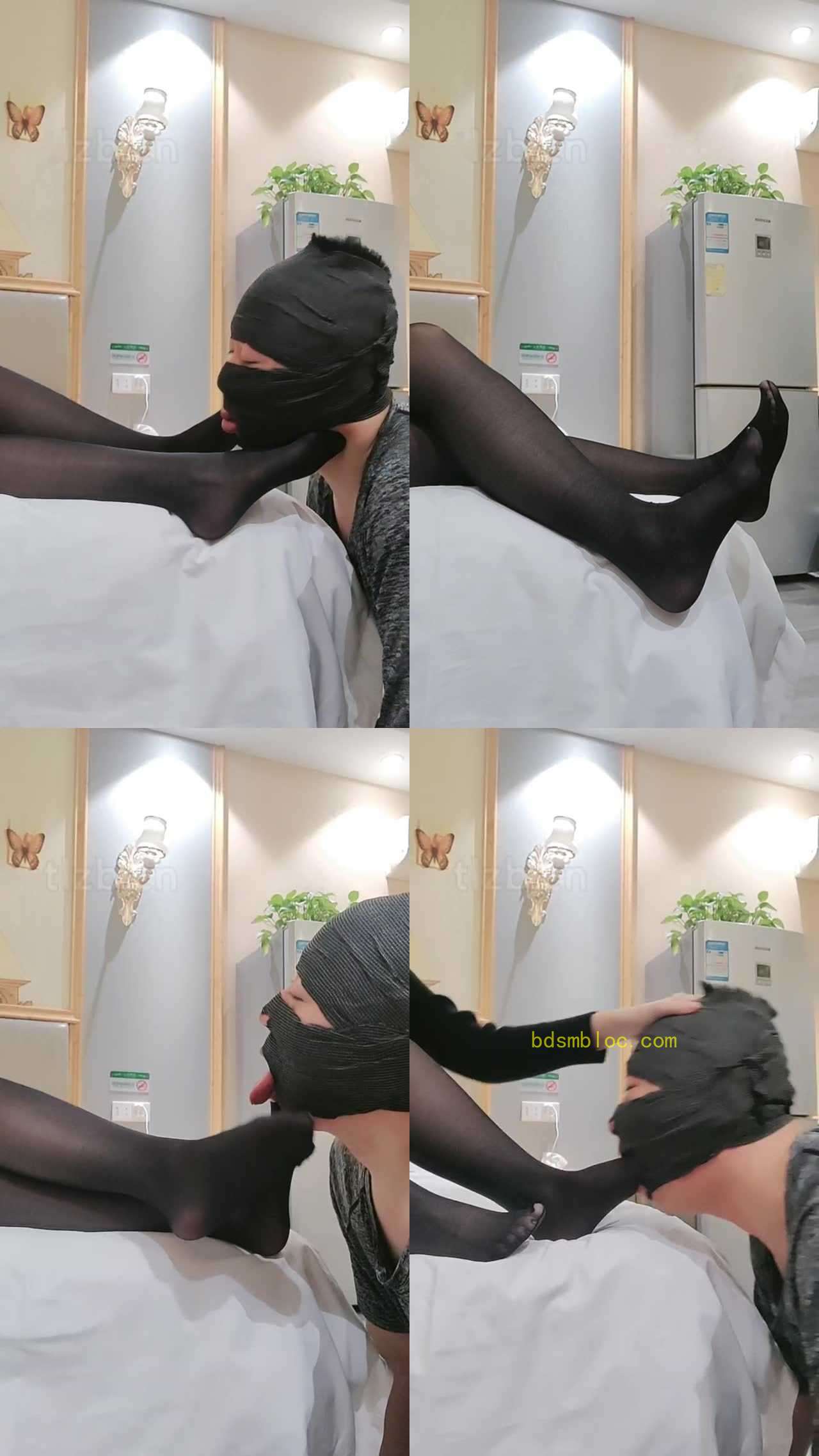 【蓝蓝大S】黑丝原味脚恋足舔