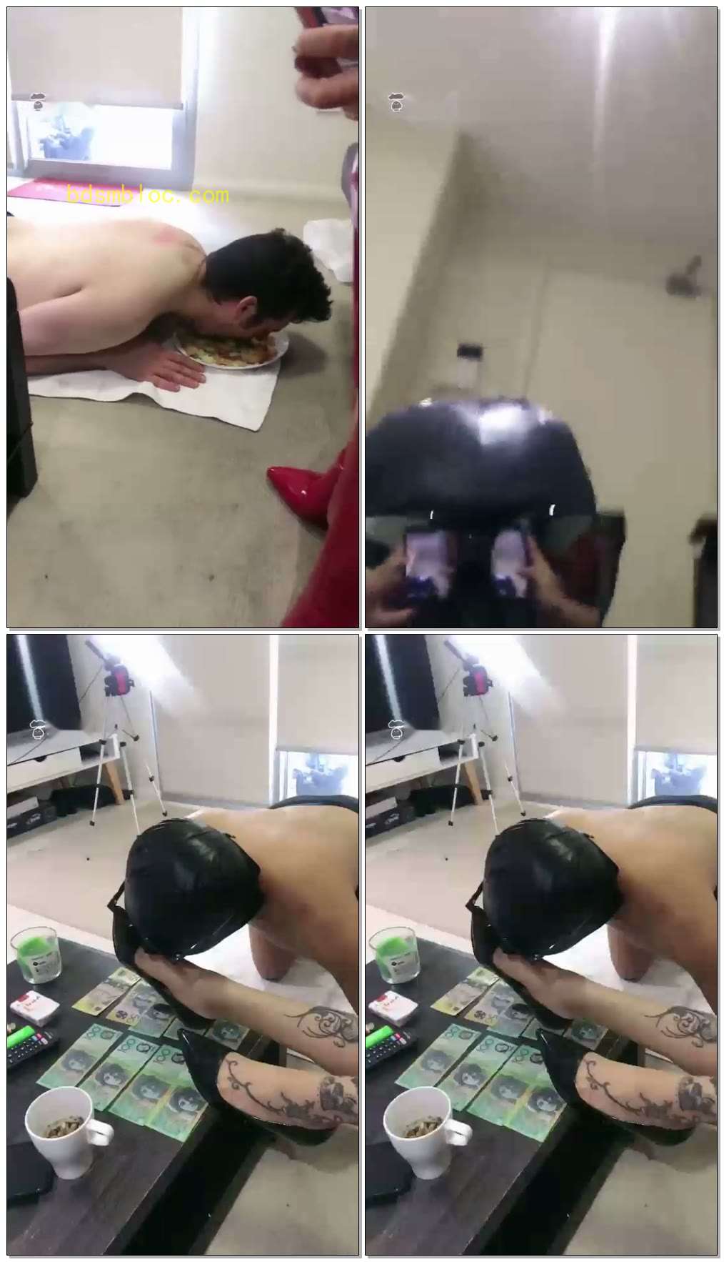 【简公主】调教双狗，澳洲中国狗，高靴喂食舔脚