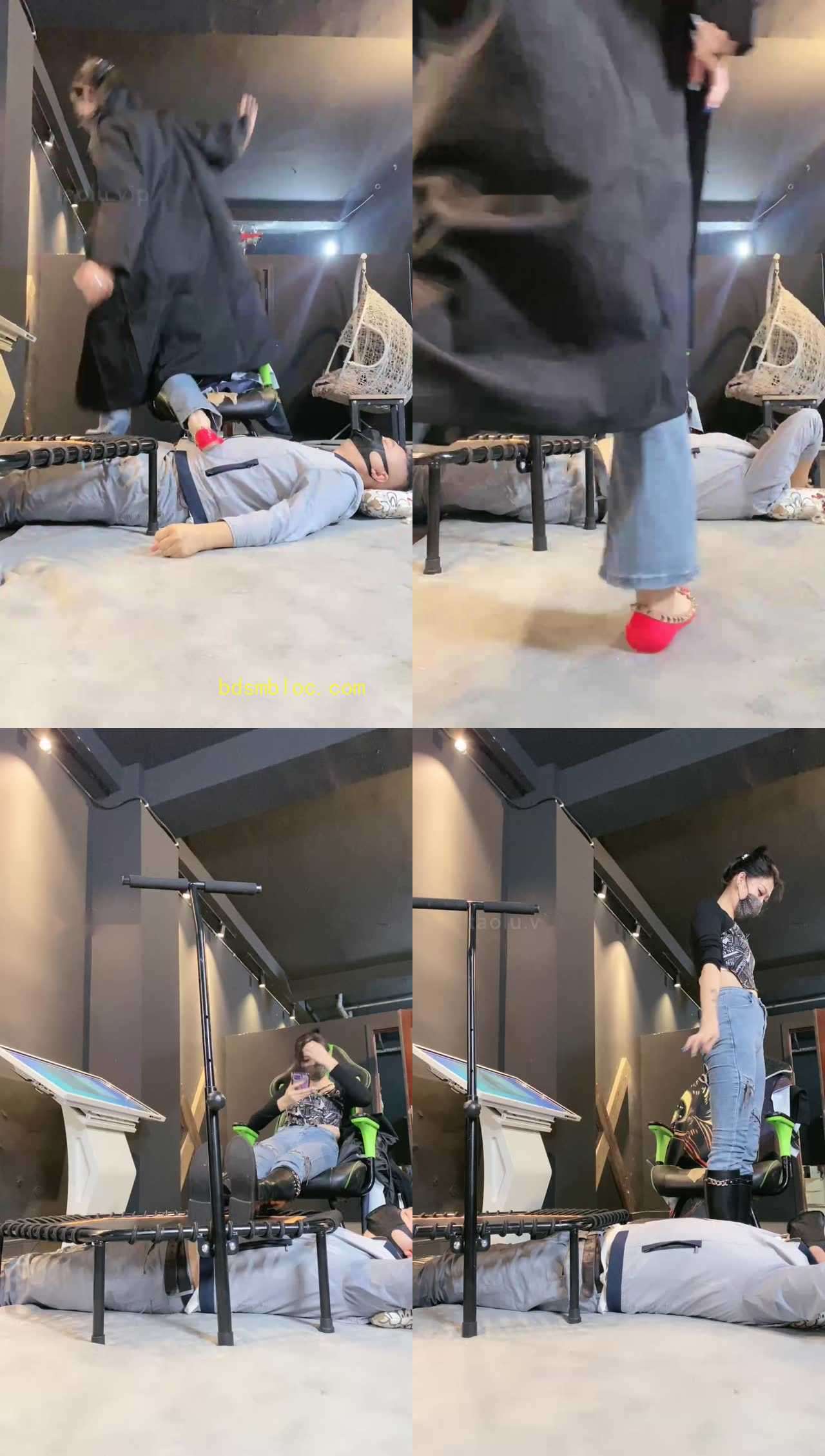 【冰诺】全体重跳踩人体蹦床