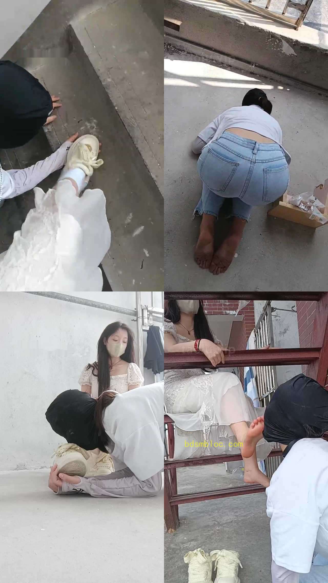 【爱可呀】天台玩弄你们的女神/舔鞋底踩食