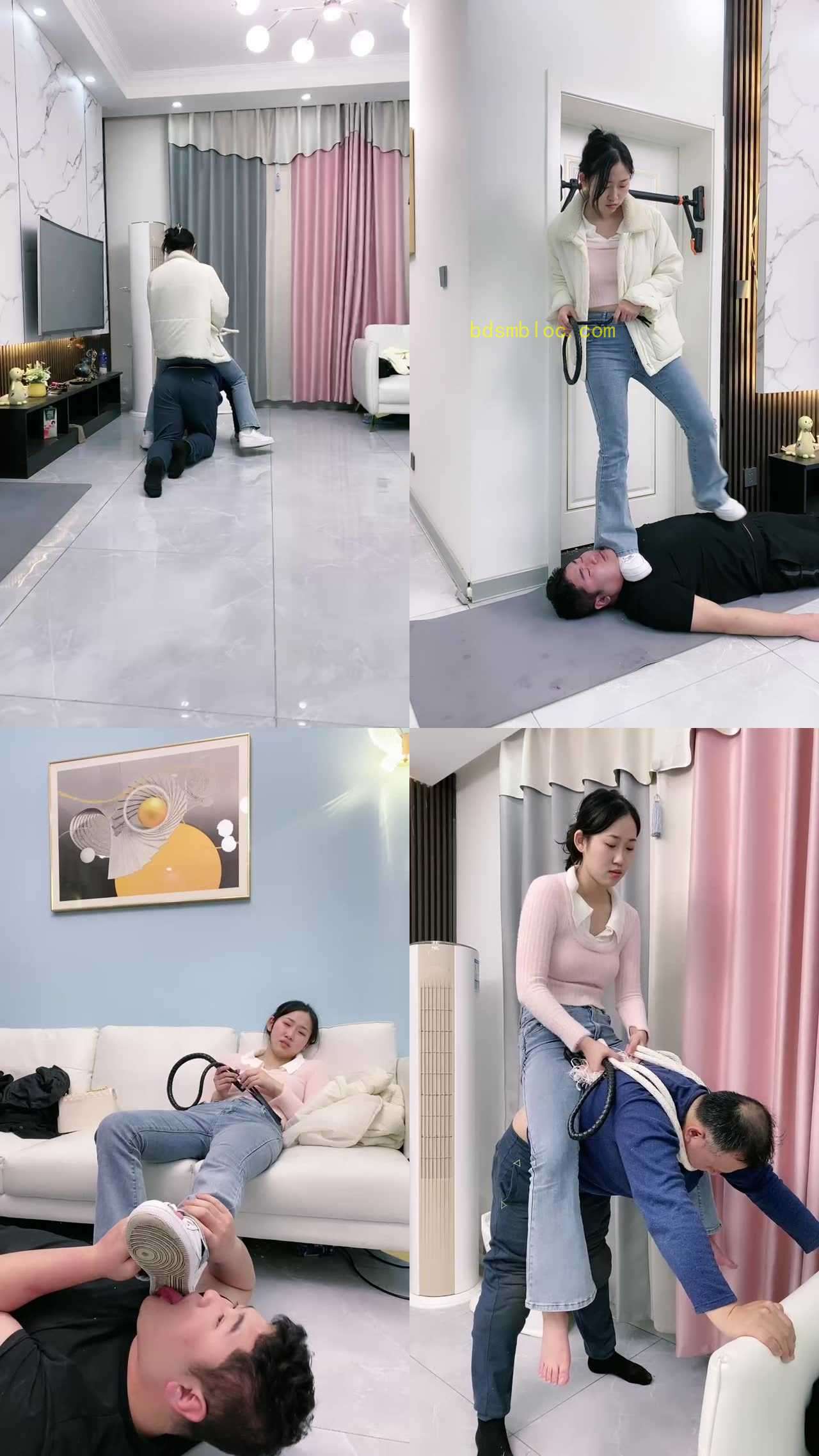 【麋鹿银儿】空军一号-白袜辱人形犬-骑马/水刑窒息/全体重跳踩