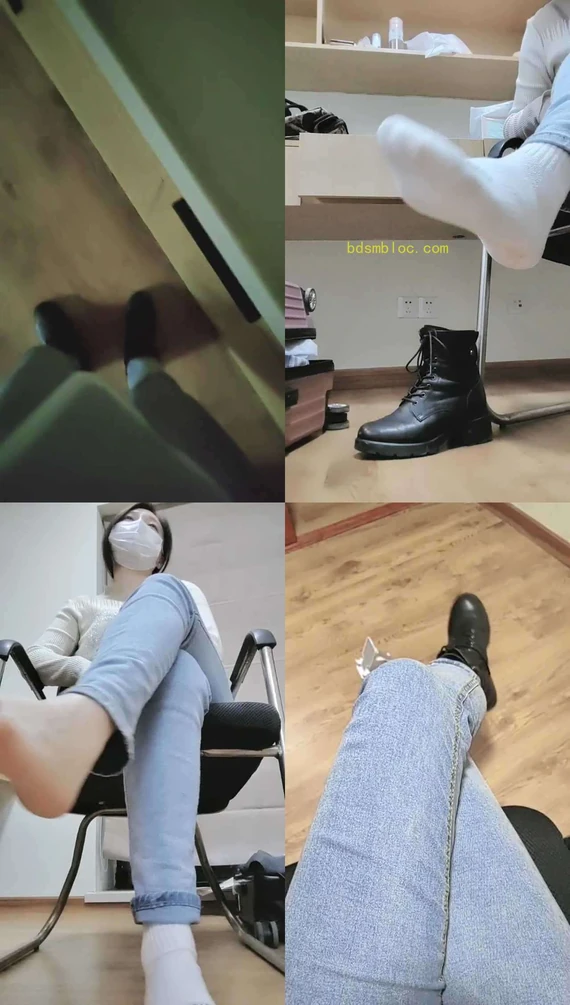 【成怡然】脏白袜脚近距离诱惑