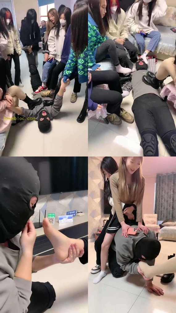 【精神小妹】群调特写视角舔脚踩踏