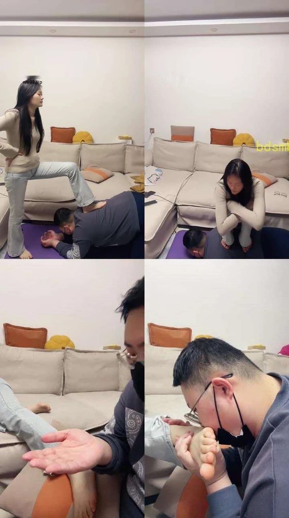 【埋汰】转胯狗爬/裸足踩虐舔