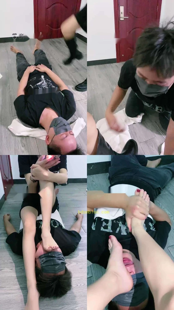 【骨精精】长靴裸足全体重踩踏