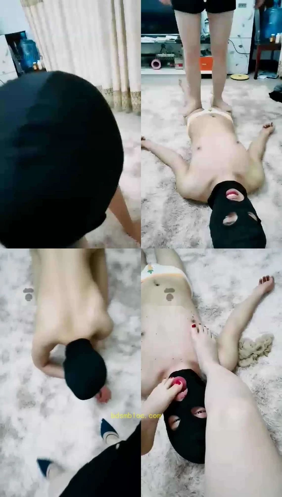 【糖糖的小姨】调教小奶狗，舔鞋，钻跨，口水