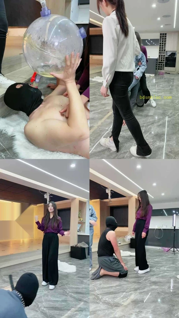 【麋鹿银儿】3女王混合圣水强制巨量烟烫暴踹圈踢虐乳重度