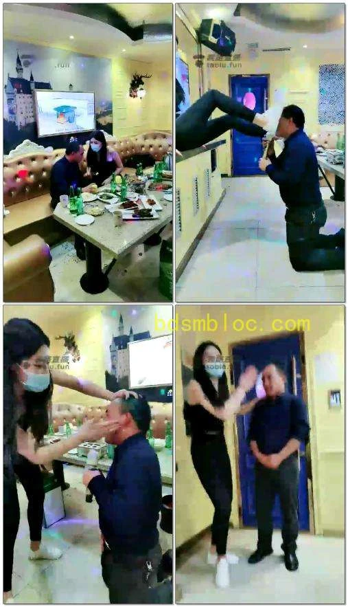 【冷御大大】KTV走错包间,变狗打狗辱狗，高个主人矮子狗，跪着就更矮了