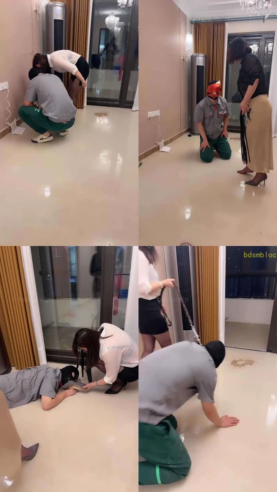 【梓夫人】姐妹花暴打修理工-圣水泥巴/重度鞭打