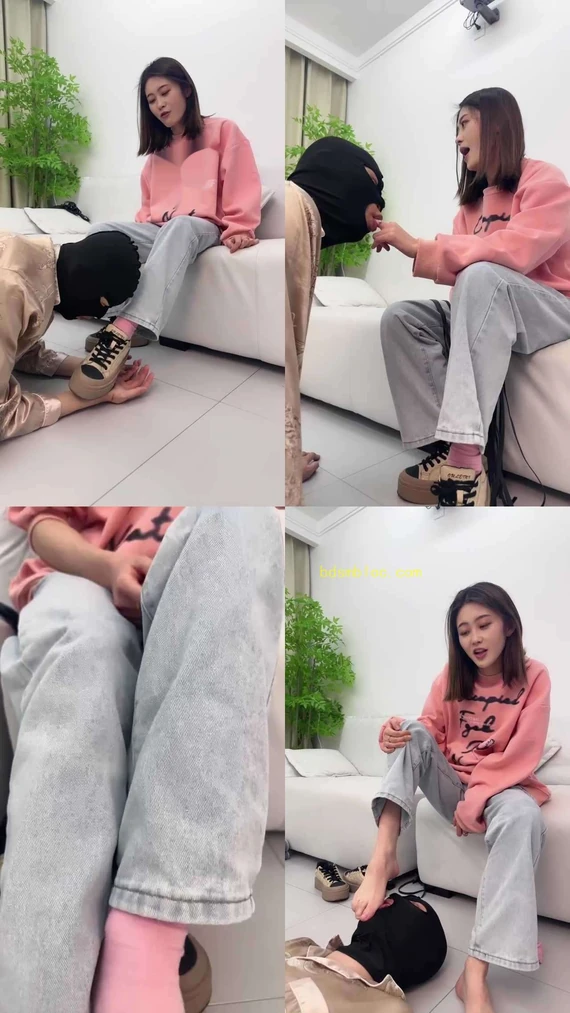【狗哥】清纯学生妹粉色棉袜诱惑狗