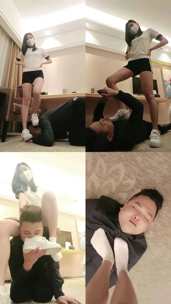 【御神】健身女神小白鞋棉袜辱狗-踩踏提档