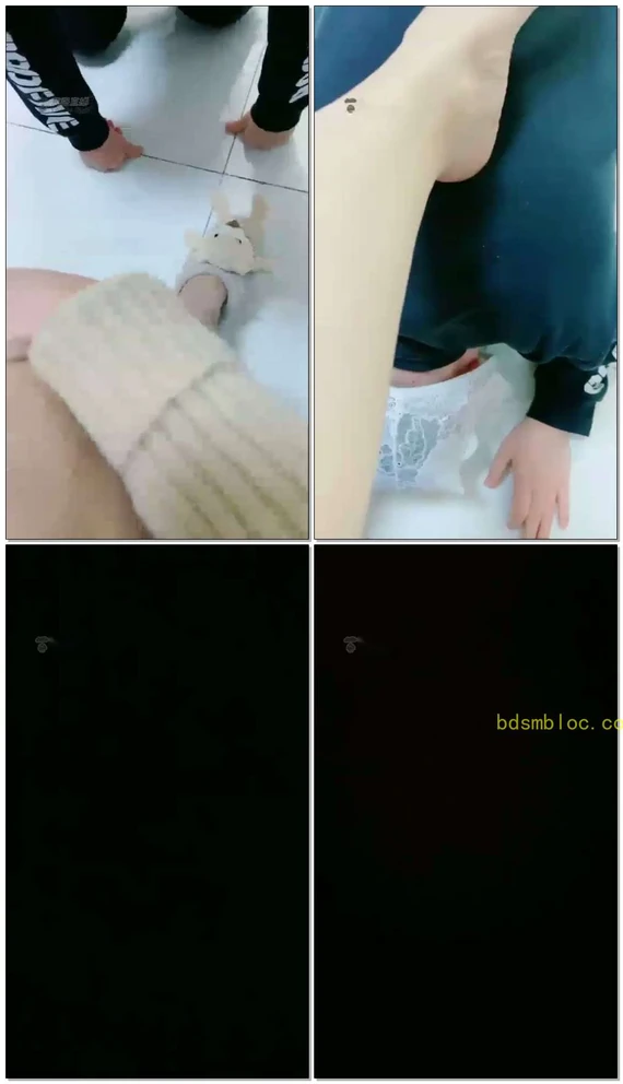 【短发S】可爱棉拖美脚玩狗喝圣水